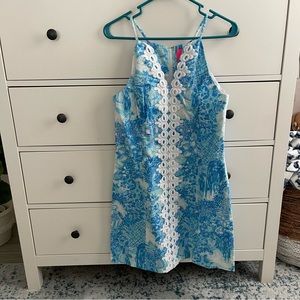 LILLY PEARL STRETCH SHIFT DRESS • NWT • SIZE 8